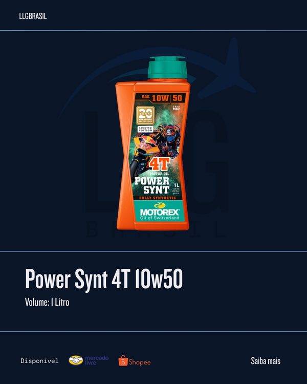 Power Synt 4T 10w50 Motorex — Óleo motor 4T · 1 Litro